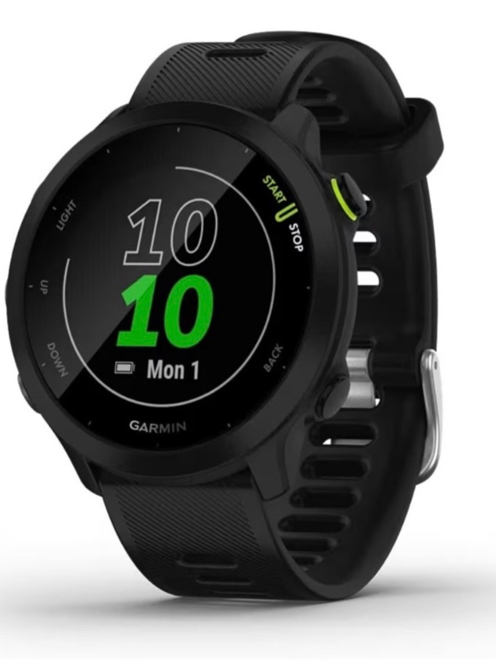 garmin Forerunner 55 GPS Running Watch — Black with Green Accent